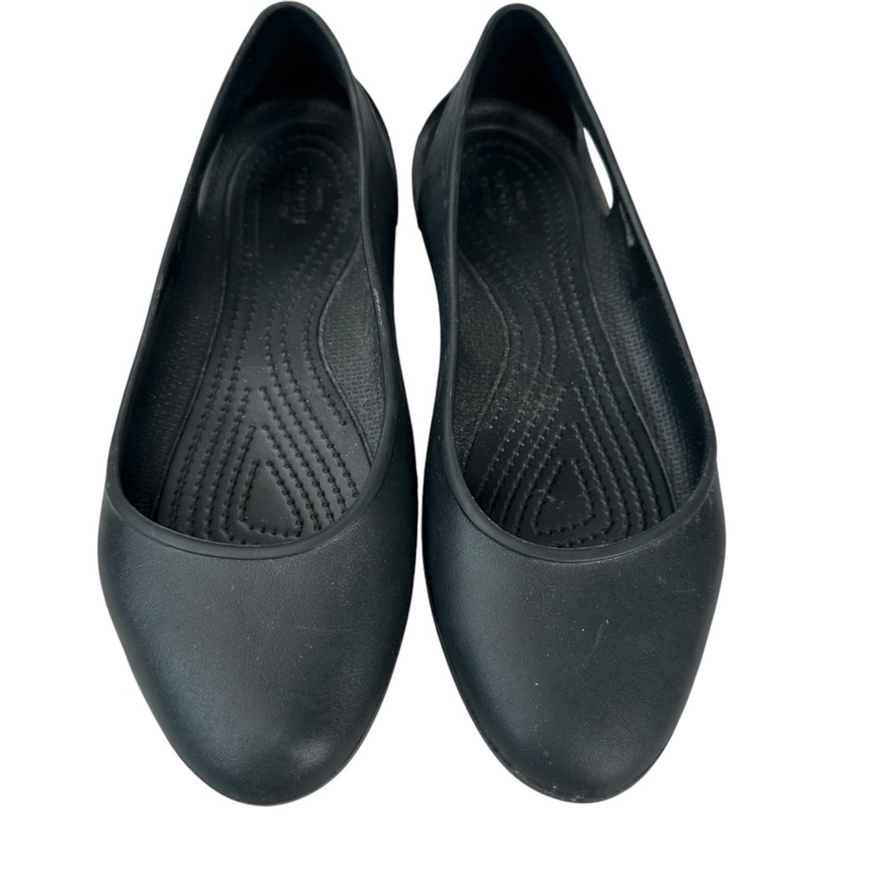 Crocs Laura Black Ballerina Flats Slip On Comfort Lightweight Casual Travel Shoe